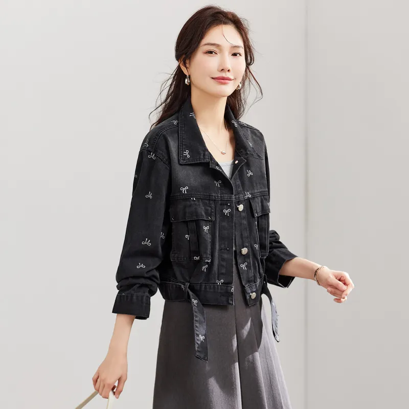 TERRE BLEUE Denim Jacket Women's Black-2