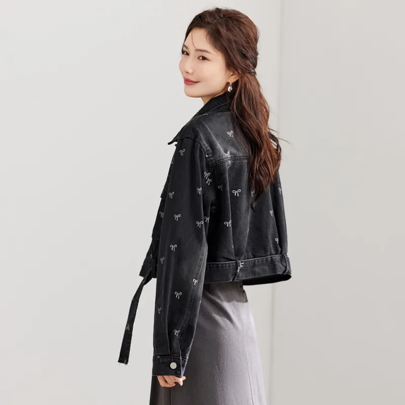 TERRE BLEUE Denim Jacket Women's Black-3