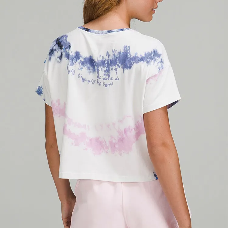Lululemon T Shirts Women's Divergent Dye Pink Mix Color-1