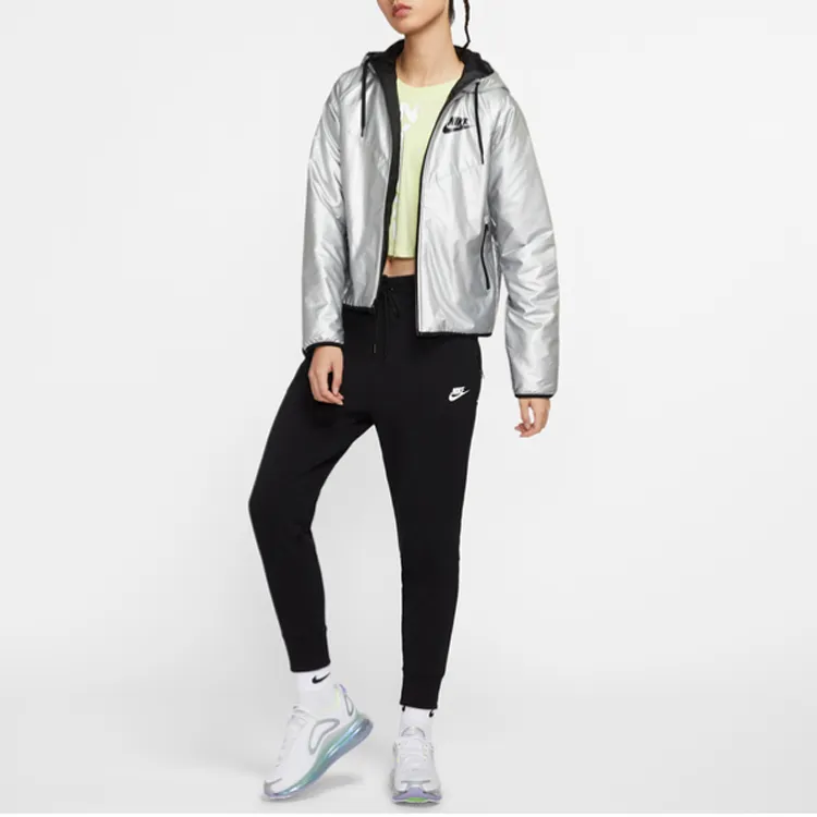 Nike Jackets Women's Metallic Silver/Black-1
