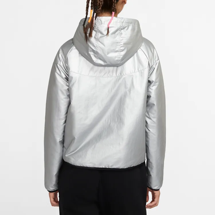 Nike Jackets Women's Metallic Silver/Black-2