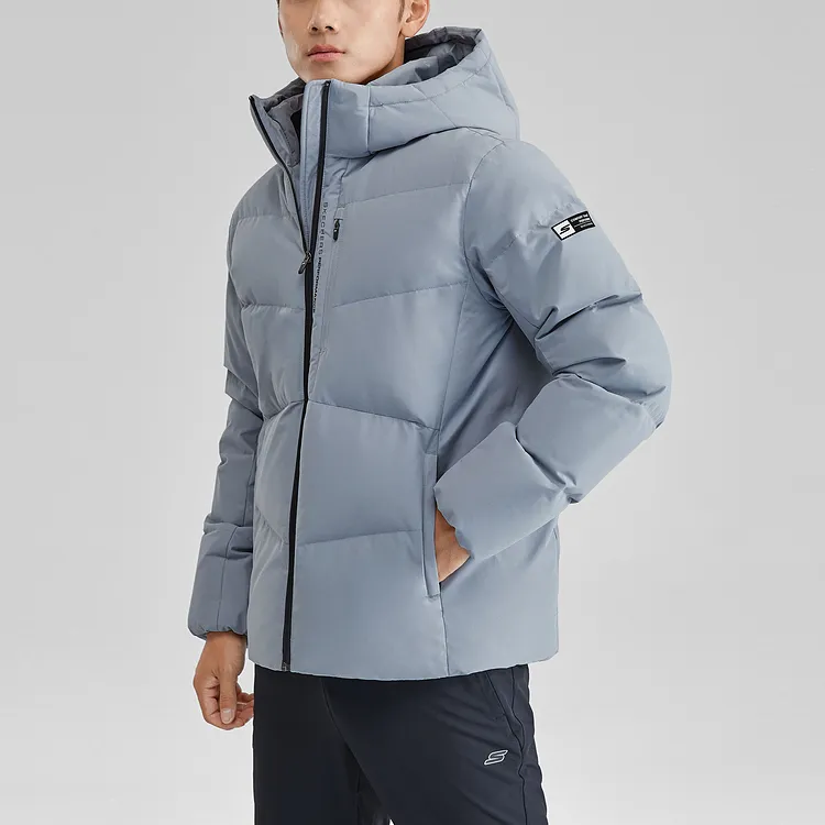 Skechers Sports Life Collection Down Jacket Men's Trade Wind Gray-1