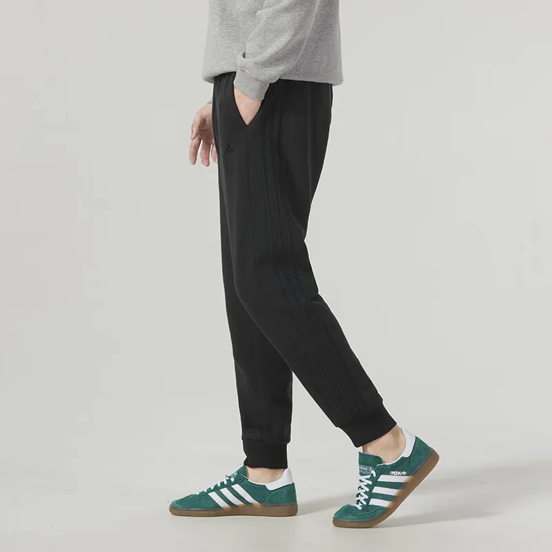 Adidas Essentials Fleece 3 Stripes Tapered Cuff Pants-4