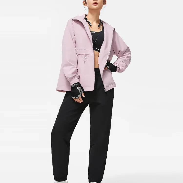 LINING Fitness Series Trench Coats Women's Lotus Red Purple-2