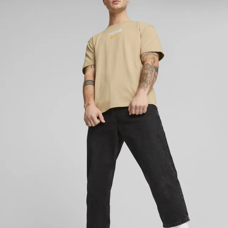 PUMA PUMA Downtown DOWNTOWN Logo Tee T-Shirt Men's Khaki-2