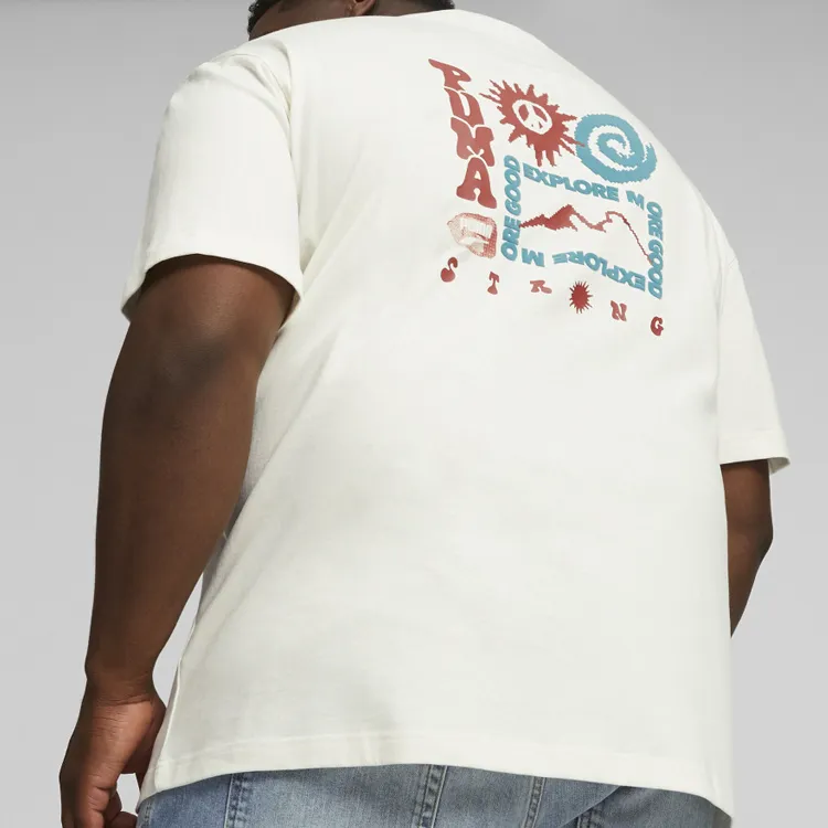 PUMA PUMA Downtown DOWNTOWN Graphic Tee T-Shirt Men's White-3