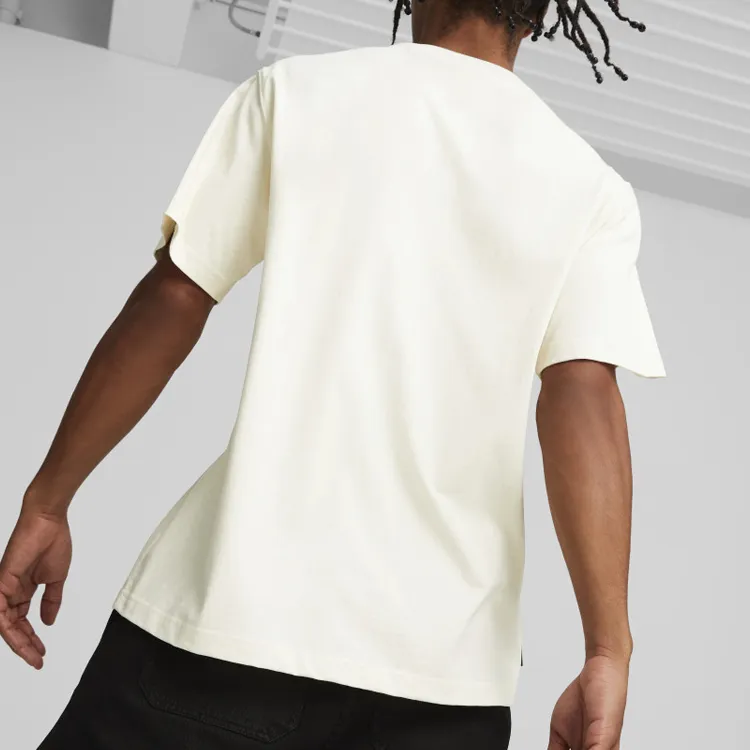 PUMA DOWNTOWN Logo Graphic Tee T-Shirt Men's White-3