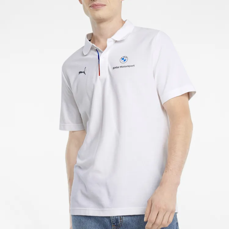 PUMA x BMW BMW M Motorsport Collaboration Motorsport Polo Polo Shirt Men's White-3
