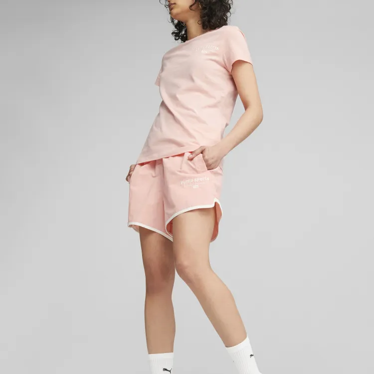 PUMA TEAM Graphic Tee T Shirt Women's Pink-4