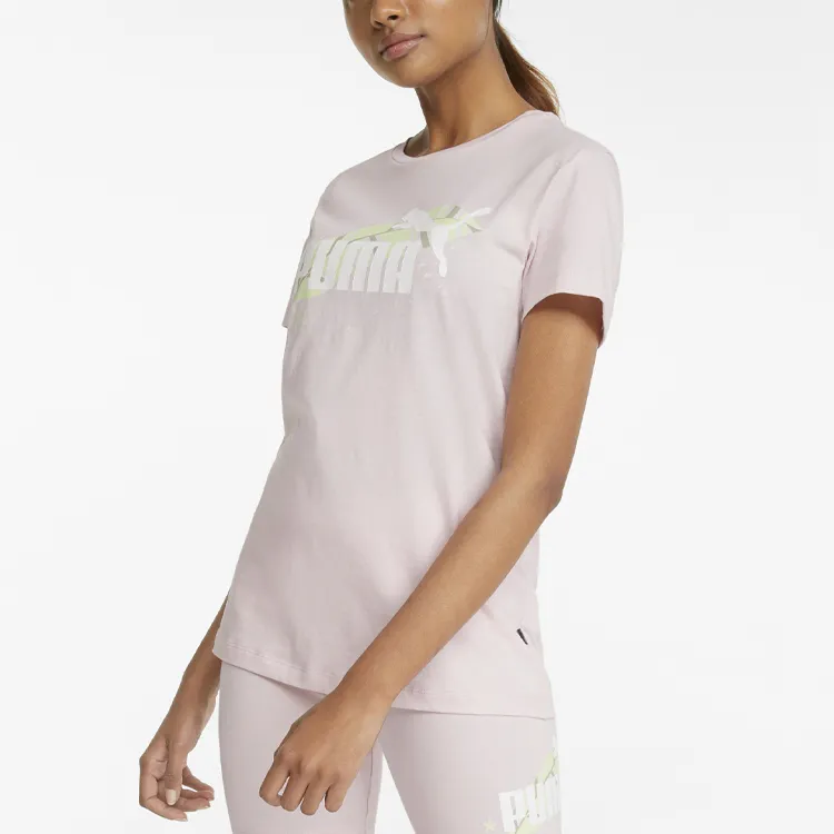 PUMA HER FLORAL VIBES Graphic Tee T-Shirt Women's Pink-4