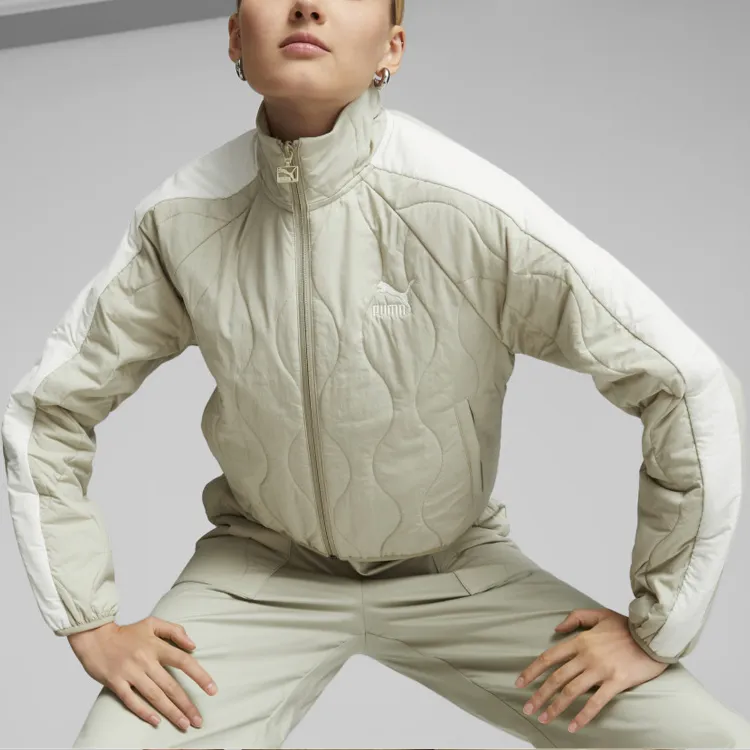 PUMA T7 T7 Quilting Track Jacket Jacket Women's Gray-2