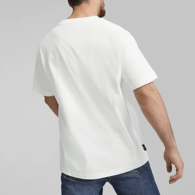 PUMA DOWNTOWN Logo Graphic Tee T Shirt Men's White-3
