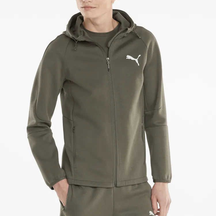 PUMA EVOSTRIPE Full-Zip Hoodie Sweatshirt Men's Green-2