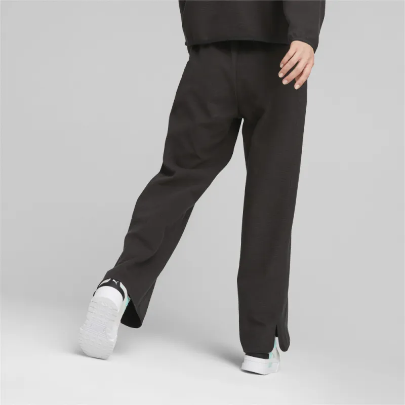 PUMA INFUSE INFUSE Wide Leg Pants DK Knitted Sports Pants Women's Black-2