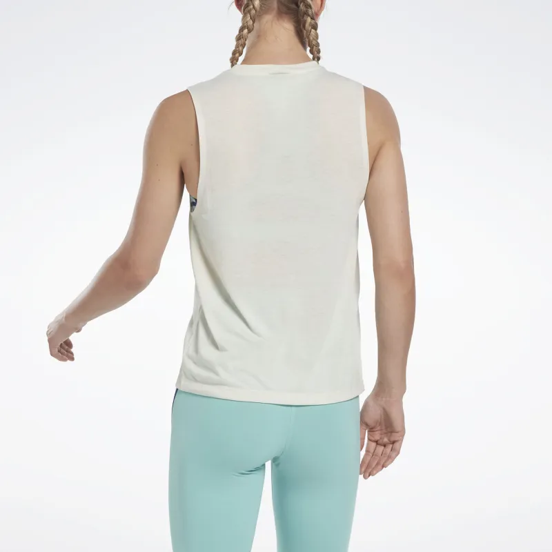 Reebok Graphic Muscle Sport Vests Women's White-3