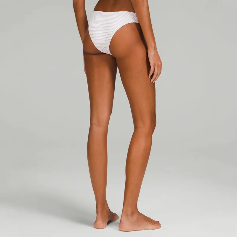 Lululemon Smocked Swimming Shorts Women's Stripes White/Pink-2