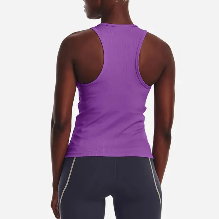 Under Armour Project Rock Rib Tank Tops Women's Purple-3