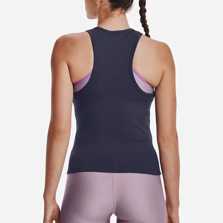 Under Armour Project Rock Rib Tank Tops Women's Gray-2
