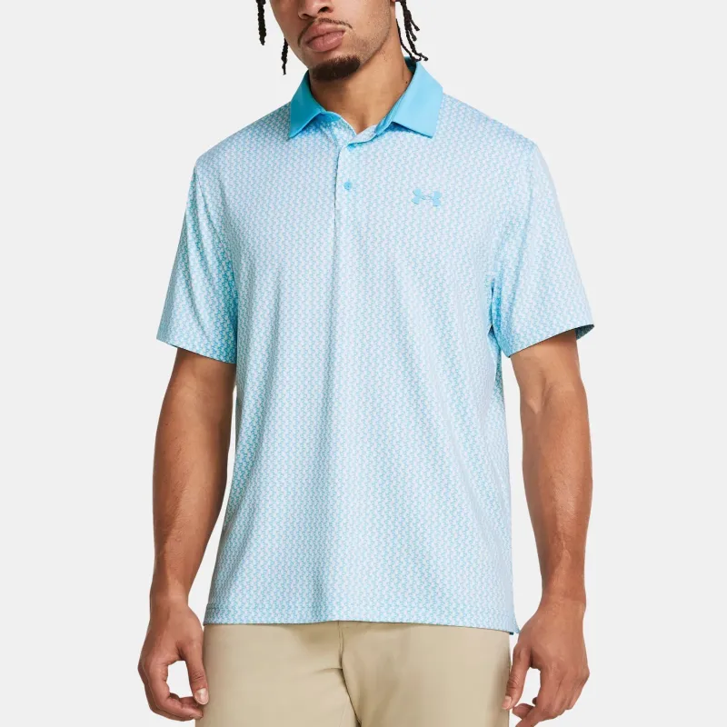 Under Armour UA Playoff Polo Shirt Men's Pink Blue-2