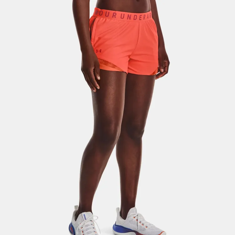 Under Armour UA Play Up 3.0 Tri Color Sports Shorts Women's Coral-2