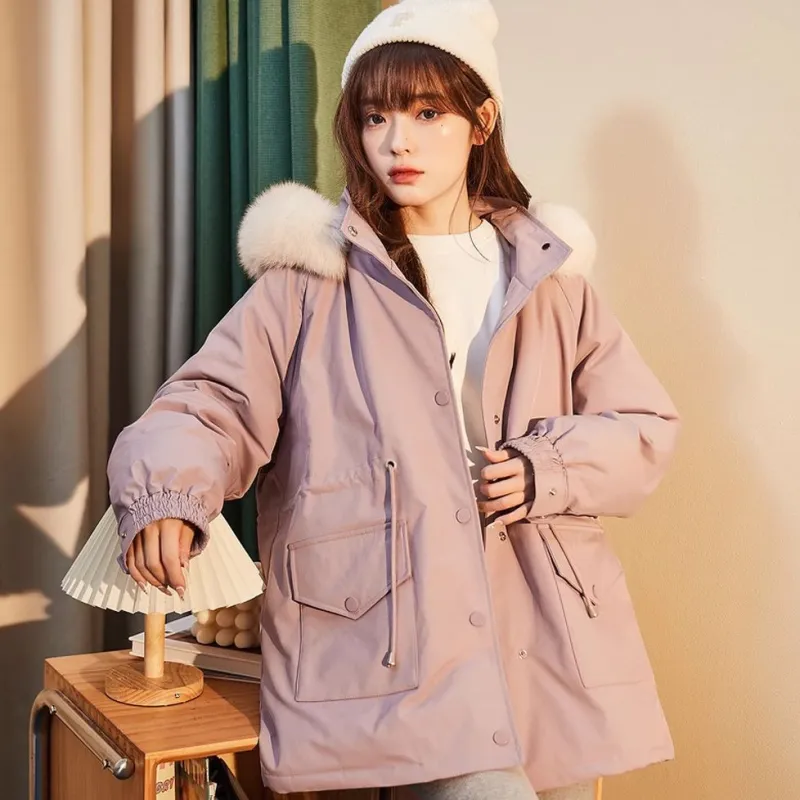 Tonlion Puffer Jacket Women's Gray Purple-3