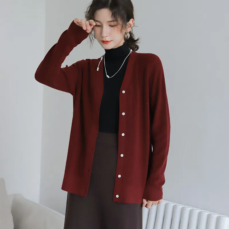 DianThia Sweater Women's Burgundy-1