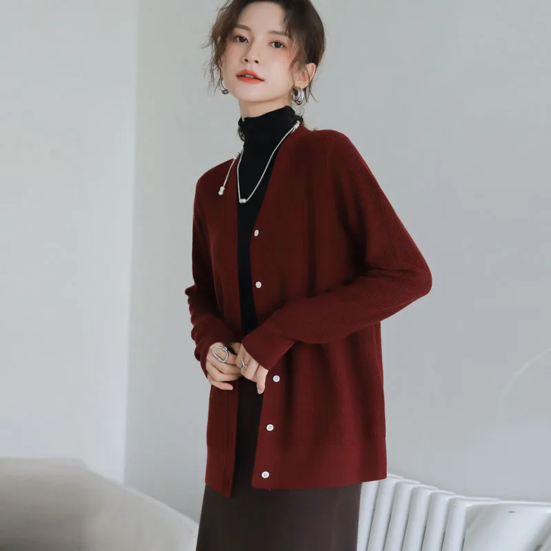 DianThia Sweater Women's Burgundy-2