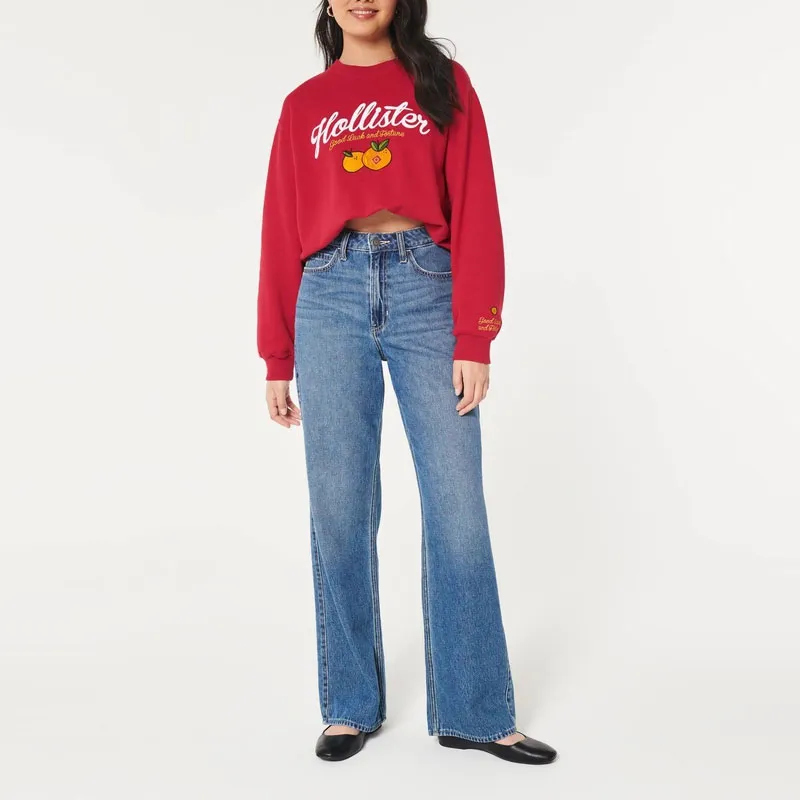 Hollister Sweatshirt Women's Red-1