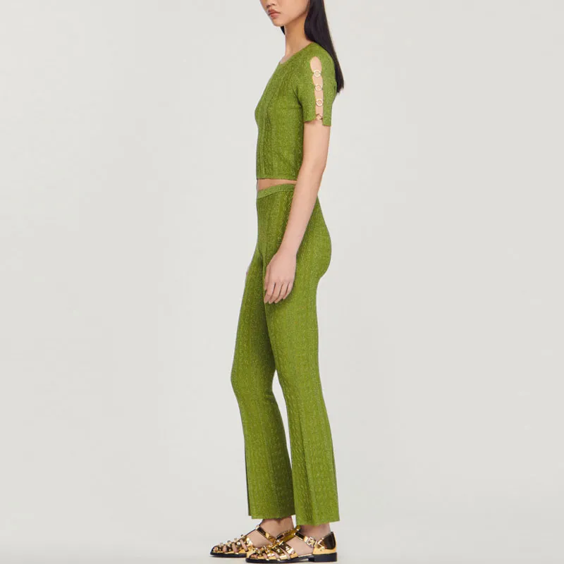 Sandro T Shirts Women's Olive Green-4
