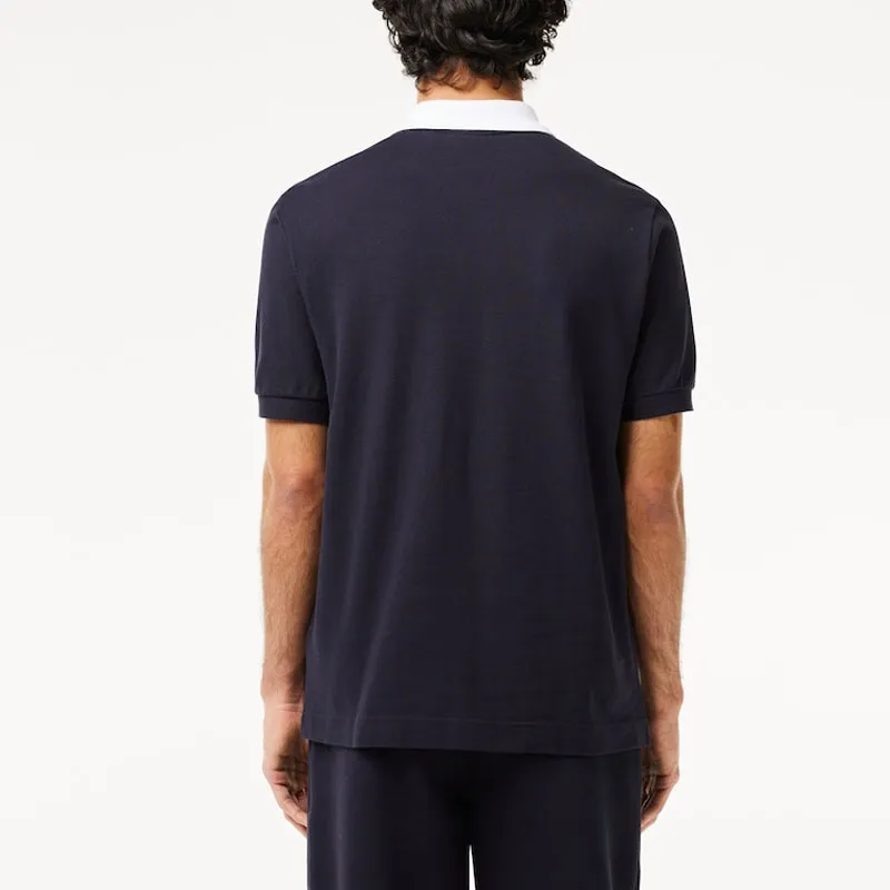 LACOSTE Polo Shirt Men's Marine Blue/White-2