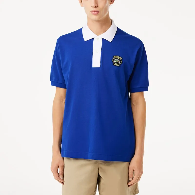 LACOSTE Polo Shirt Men's Marine Blue/White-1