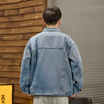 Tonlion Denim Jacket Men's Medium Denim Blue