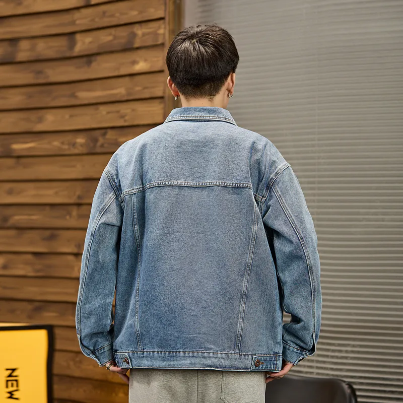 Tonlion Denim Jacket Men's Medium Denim Blue-0