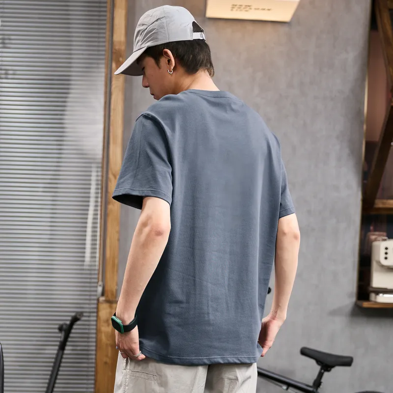 Tonlion T-Shirts Men Ink Blue-1