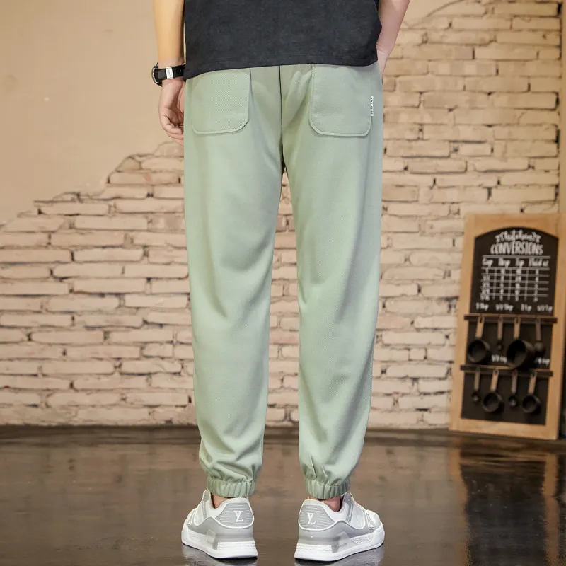 Tonlion Casual Pants Men's Gray Pea Green-3