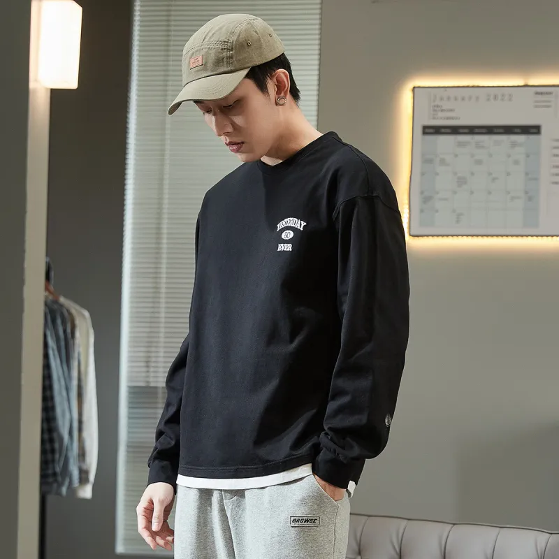 Tonlion T Shirts Men Black-1