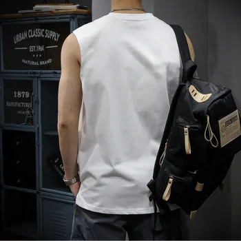 Tonlion Tank Tops Men's Raw White