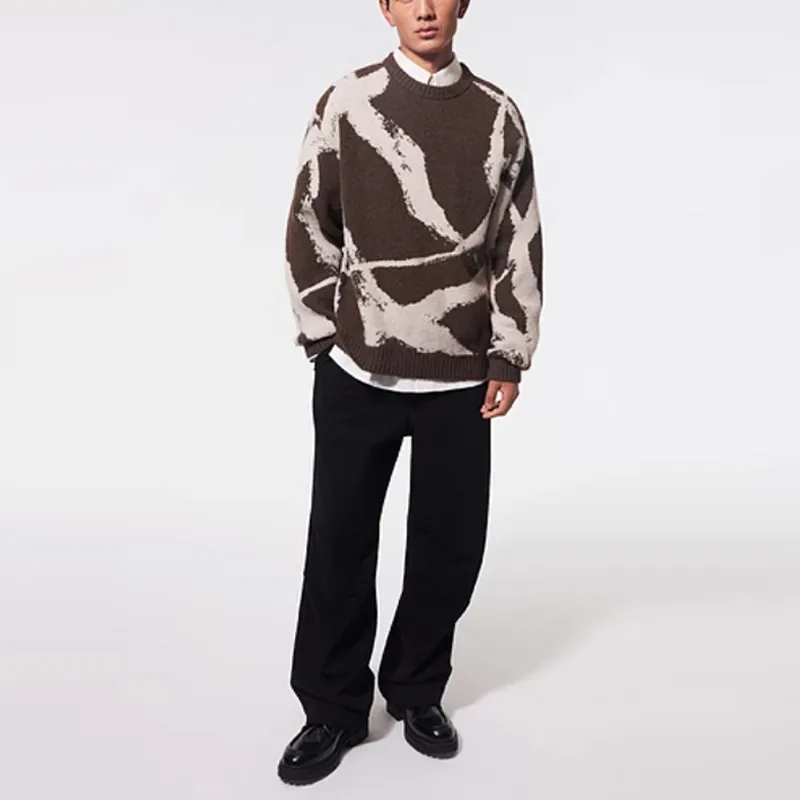 H&M New Year Sweaters Men Coffee/Beige-1