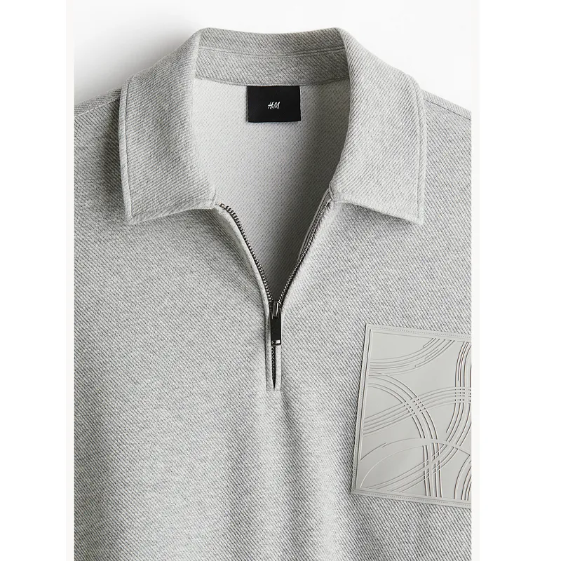 H&M New Year Polo Shirts Men Gray-1