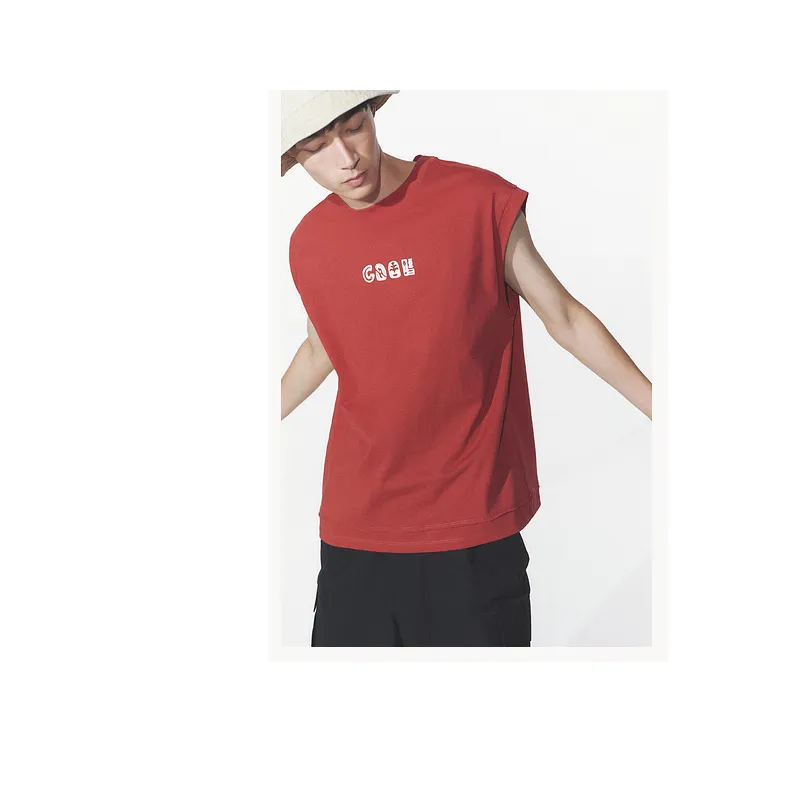 H&M New Year Tank Tops Men Dark Orange/Origin-4