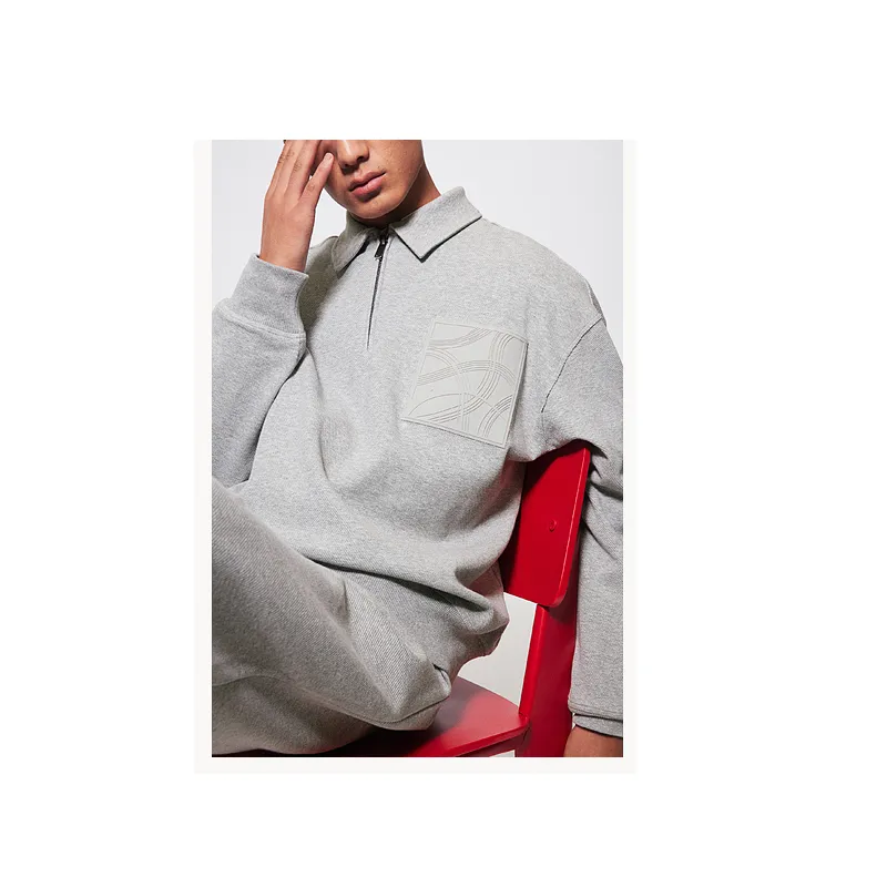 H&M New Year Polo Shirts Men Gray-2