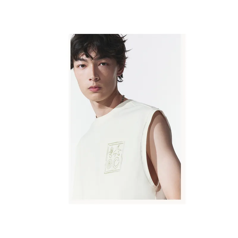 H&M New Year Tank Tops Men Cream/Origin-3