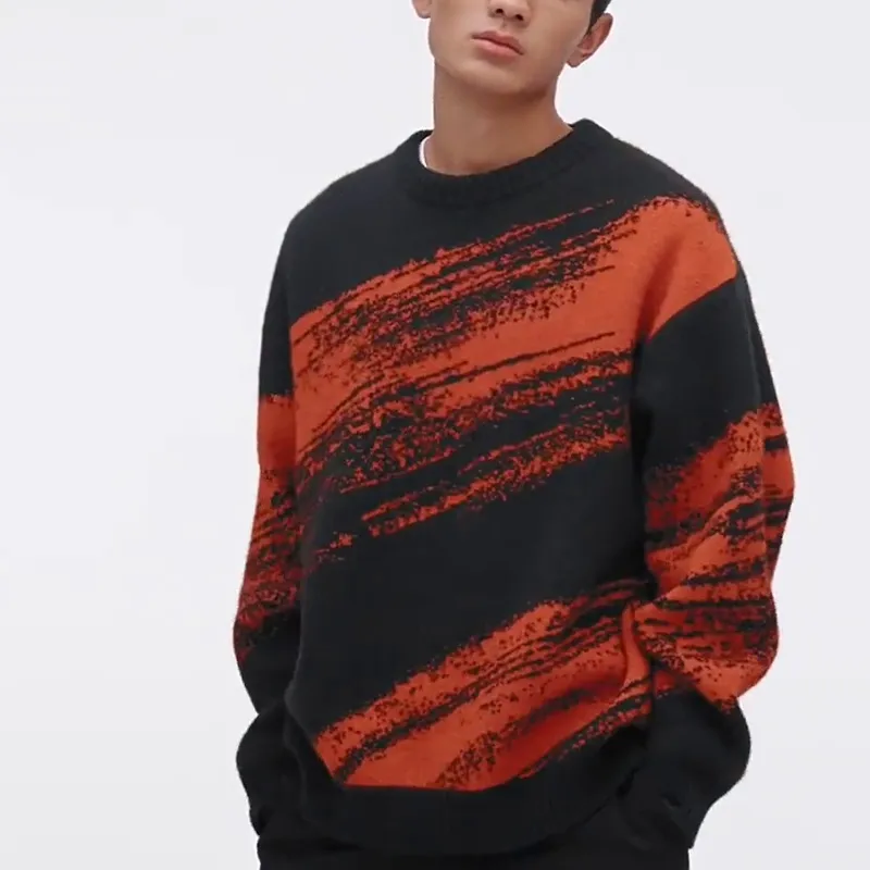 H&M New Year Sweaters Men Red/Black-4