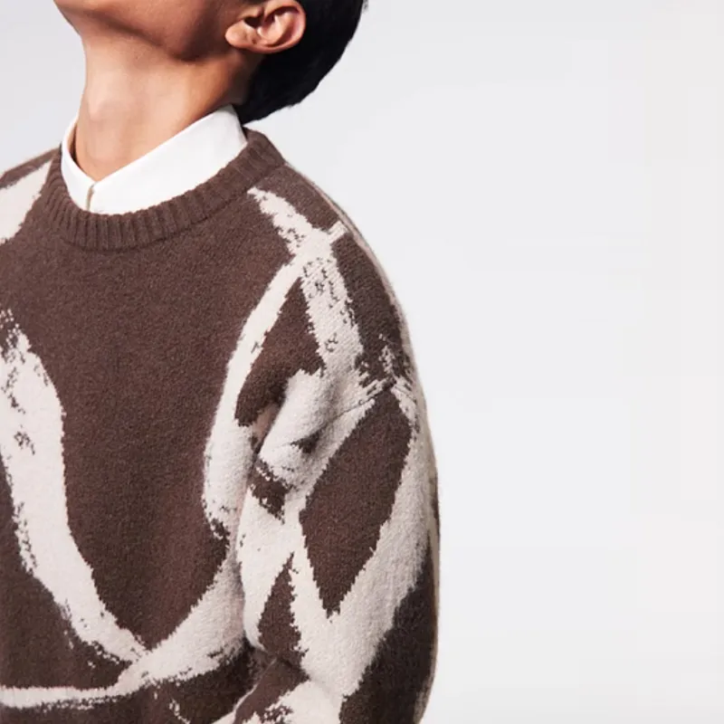 H&M New Year Sweaters Men Coffee/Beige-2