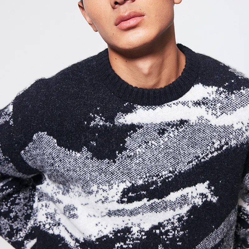 H&M New Year Sweaters Men Black/Gray-1