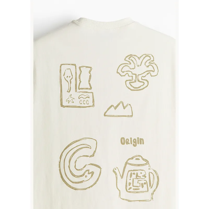 H&M New Year Tank Tops Men Cream/Origin-4