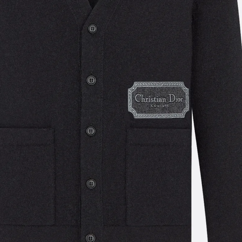 DIOR Homme Logo Patch V-Neck Cardigan-6