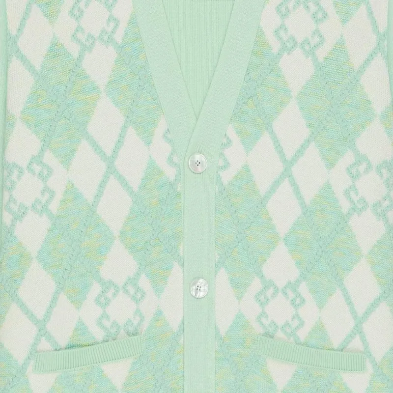 Givenchy Monogram 72 Argyle Knit Cardigan-4