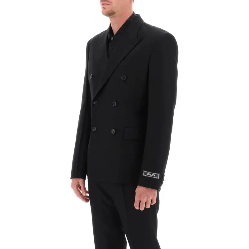 VERSACE Double-Breasted Tailored Blazer-3