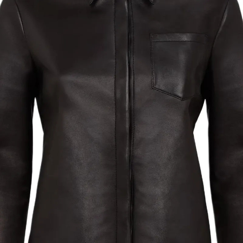 FENDI FW24 Leather Jacket Men's Black-4